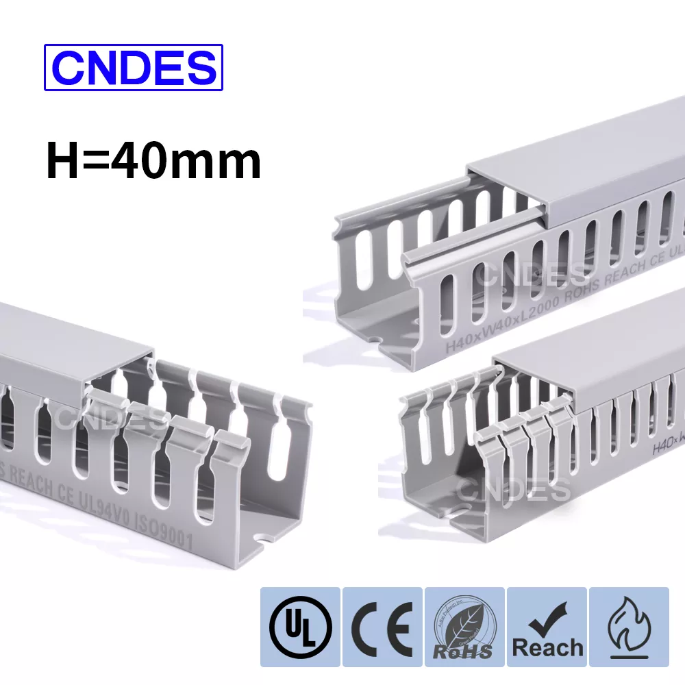 40 mm výška Drážkovaný PVC kabel Raceway Kanál