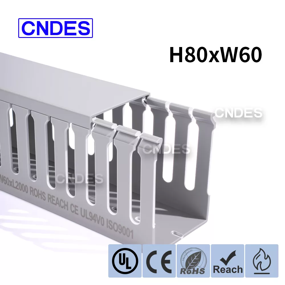 80×60 štěrbinový kabelový kanál z PVC