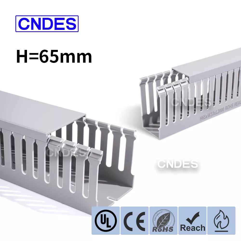 65 mm výška drážkovaná PVC průmyslová kabeláž